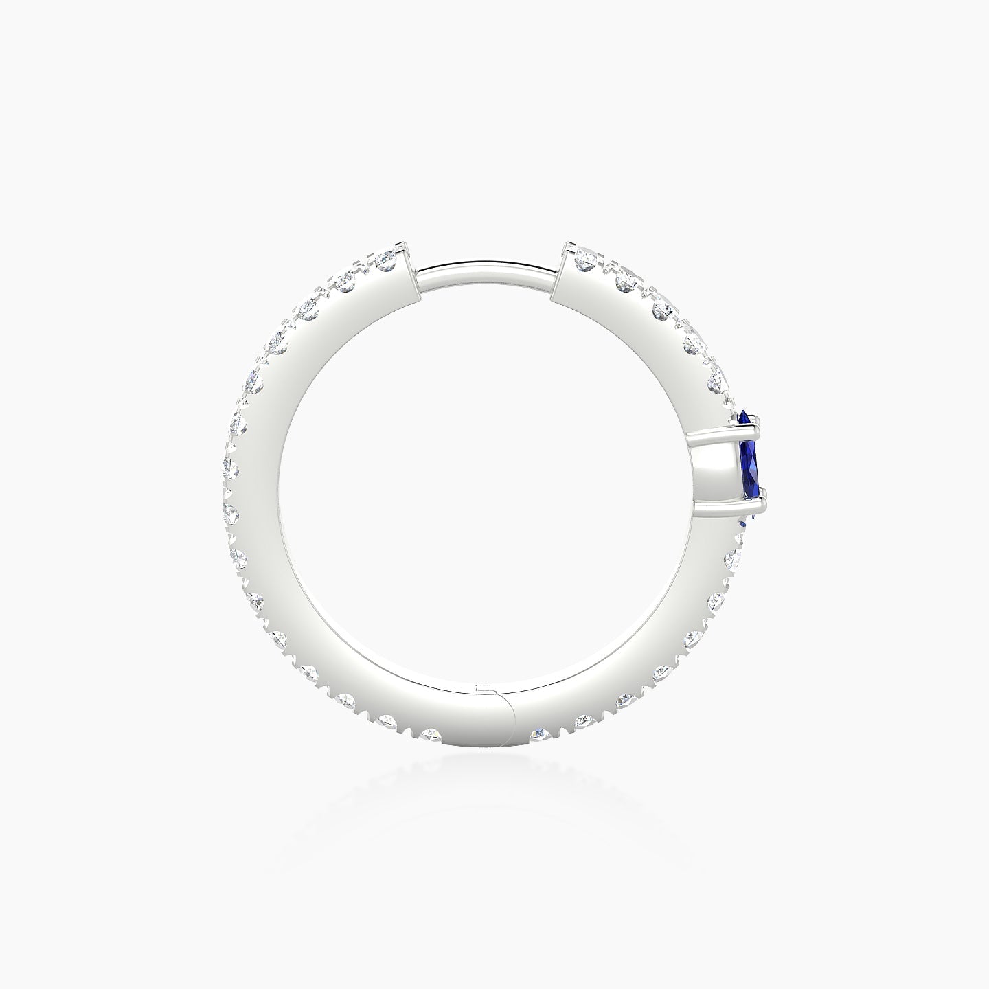 Inanna | 18k White Gold 11 mm Marquise Sapphire & Diamond Hoop Piercing