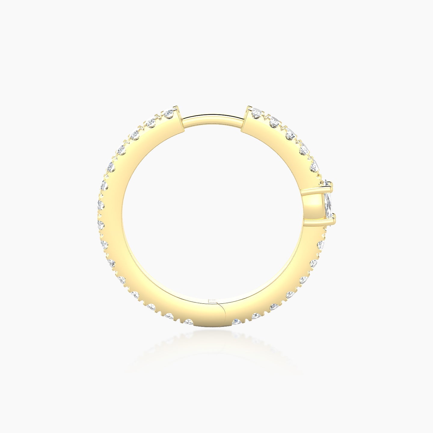 Inanna | 18k Yellow Gold 11 mm Marquise Diamond Hoop Piercing