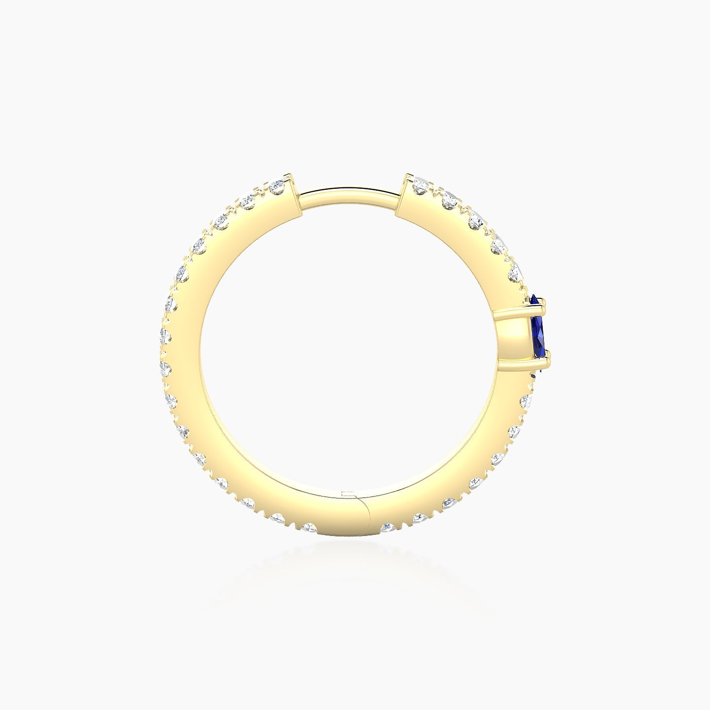 Inanna | 18k Yellow Gold 11 mm Marquise Sapphire & Diamond Hoop Piercing