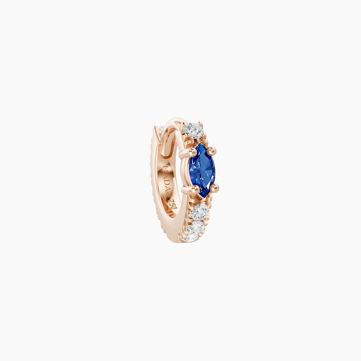 Inanna | 18k Rose Gold 5 mm Marquise Sapphire & Diamond Hoop Piercing