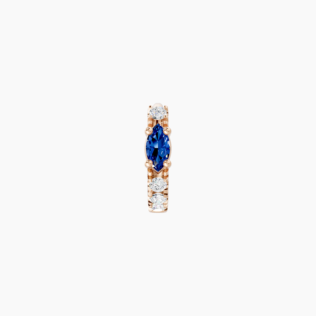 Inanna | 18k Rose Gold 5 mm Marquise Sapphire & Diamond Hoop Piercing