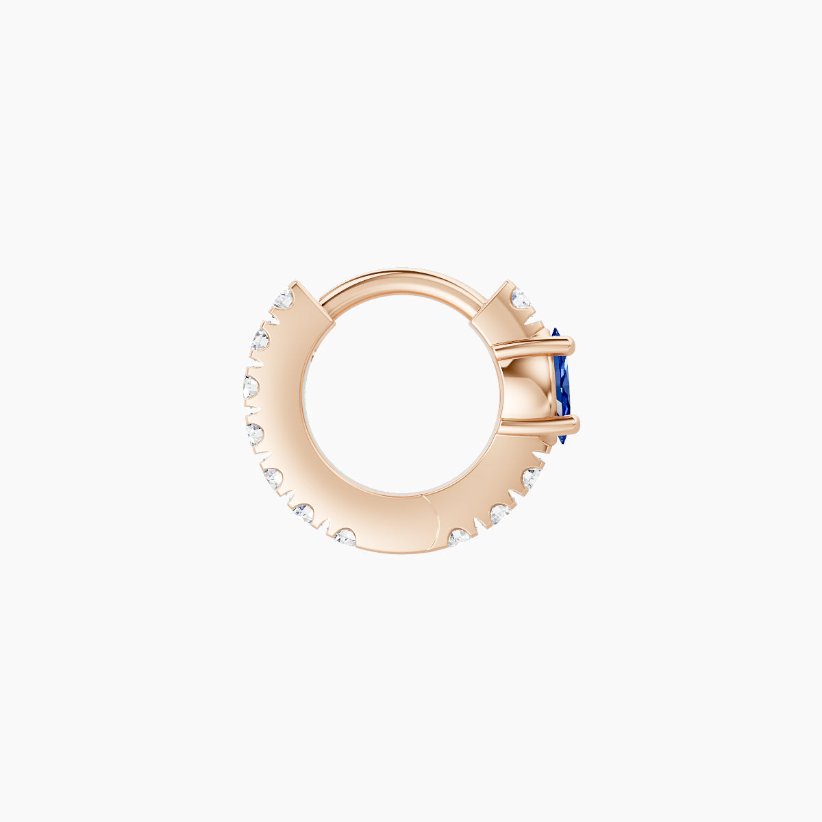 Inanna | 18k Rose Gold 5 mm Marquise Sapphire & Diamond Hoop Piercing