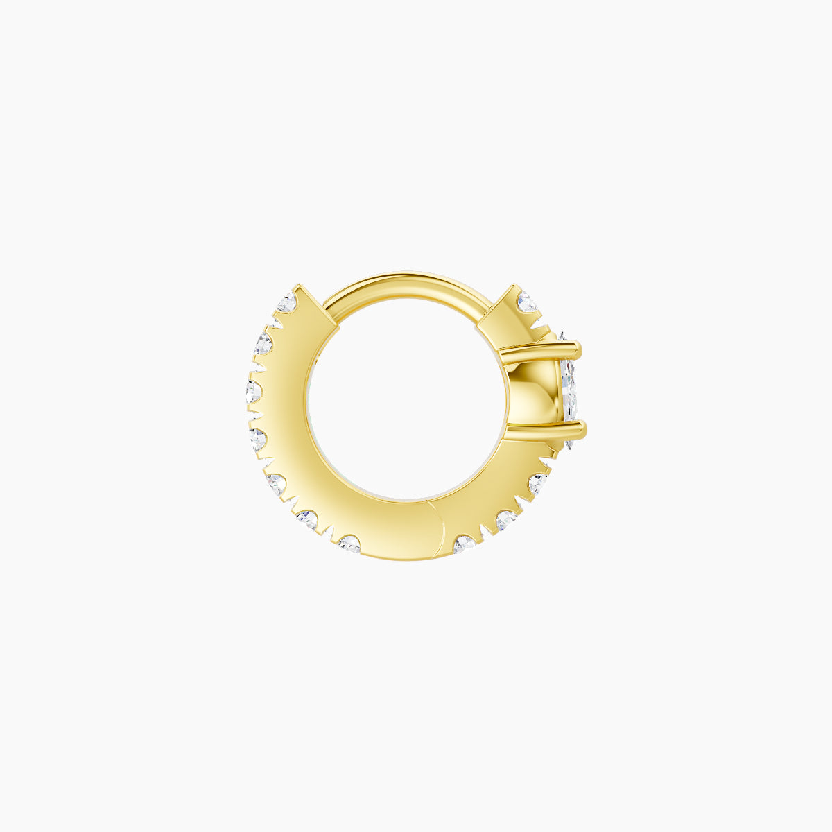 Inanna | 18k Yellow Gold 5 mm Marquise Diamond Hoop Piercing