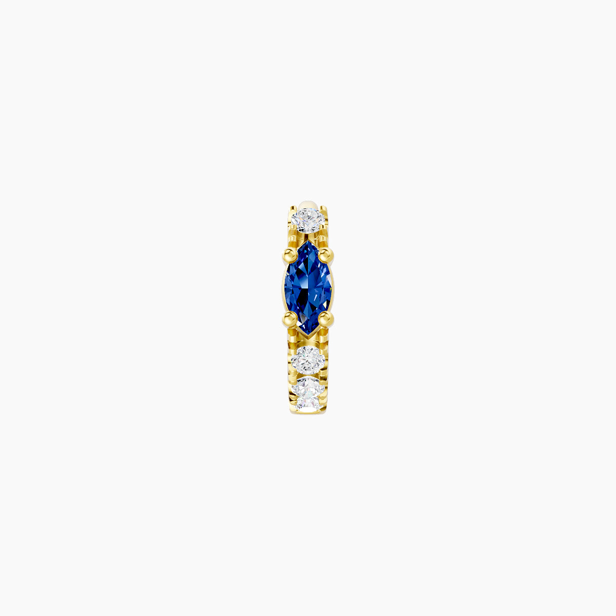 Inanna | 18k Yellow Gold 5 mm Marquise Sapphire & Diamond Hoop Piercing