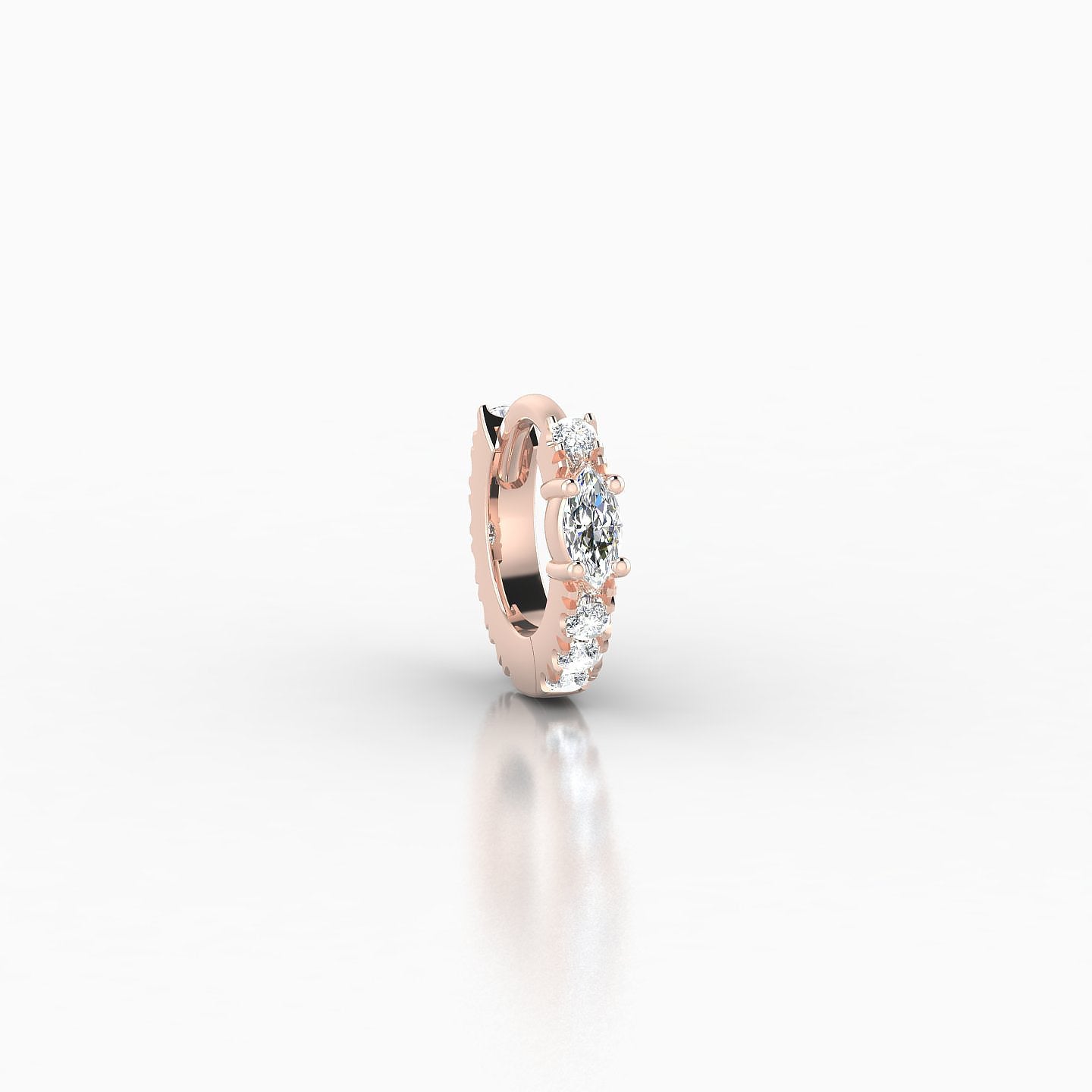 Inanna | 18k Rose Gold 5 mm Marquise Diamond Hoop Piercing