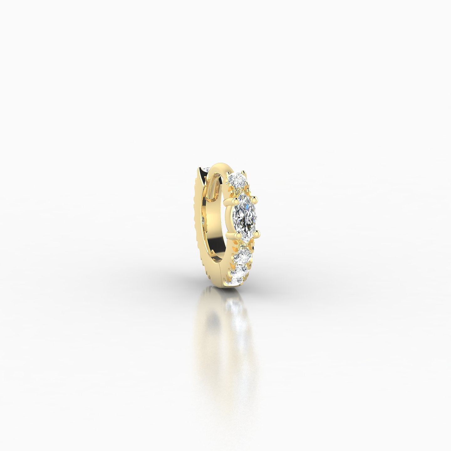 Inanna | 18k Yellow Gold 5 mm Marquise Diamond Hoop Piercing