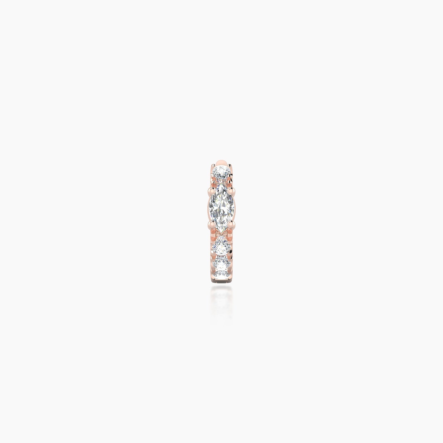 Inanna | 18k Rose Gold 5 mm Marquise Diamond Hoop Piercing