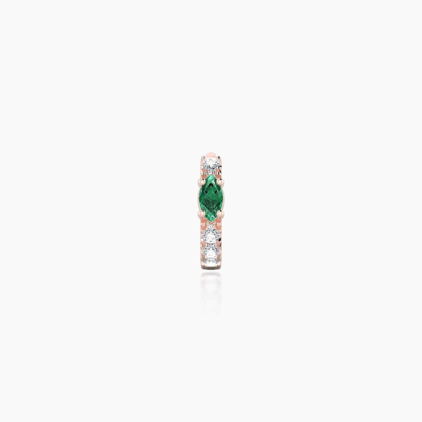 Inanna | 18k Rose Gold 5 mm Marquise Emerald & Diamond Hoop Piercing