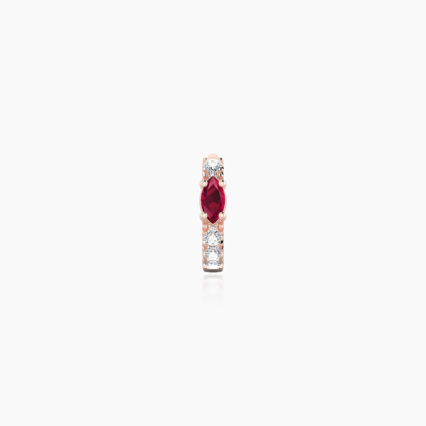 Inanna | 18k Rose Gold 5 mm Marquise Ruby & Diamond Hoop Piercing