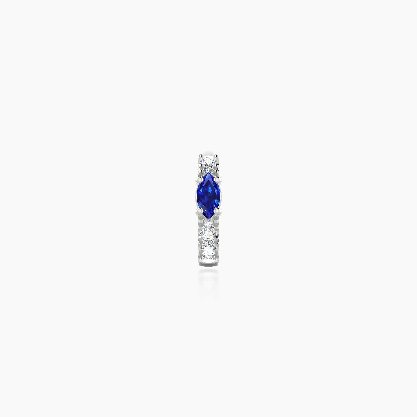 Inanna | 18k White Gold 5 mm Marquise Sapphire & Diamond Hoop Piercing