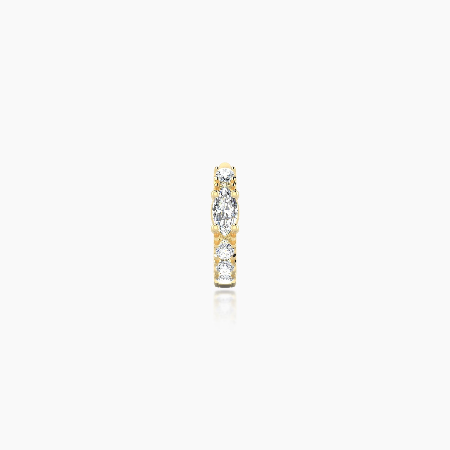 Inanna | 18k Yellow Gold 5 mm Marquise Diamond Hoop Piercing