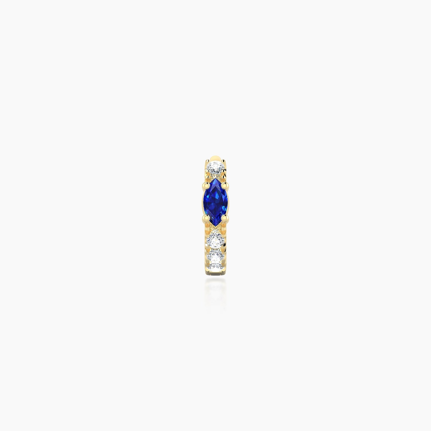 Inanna | 18k Yellow Gold 5 mm Marquise Sapphire & Diamond Hoop Piercing