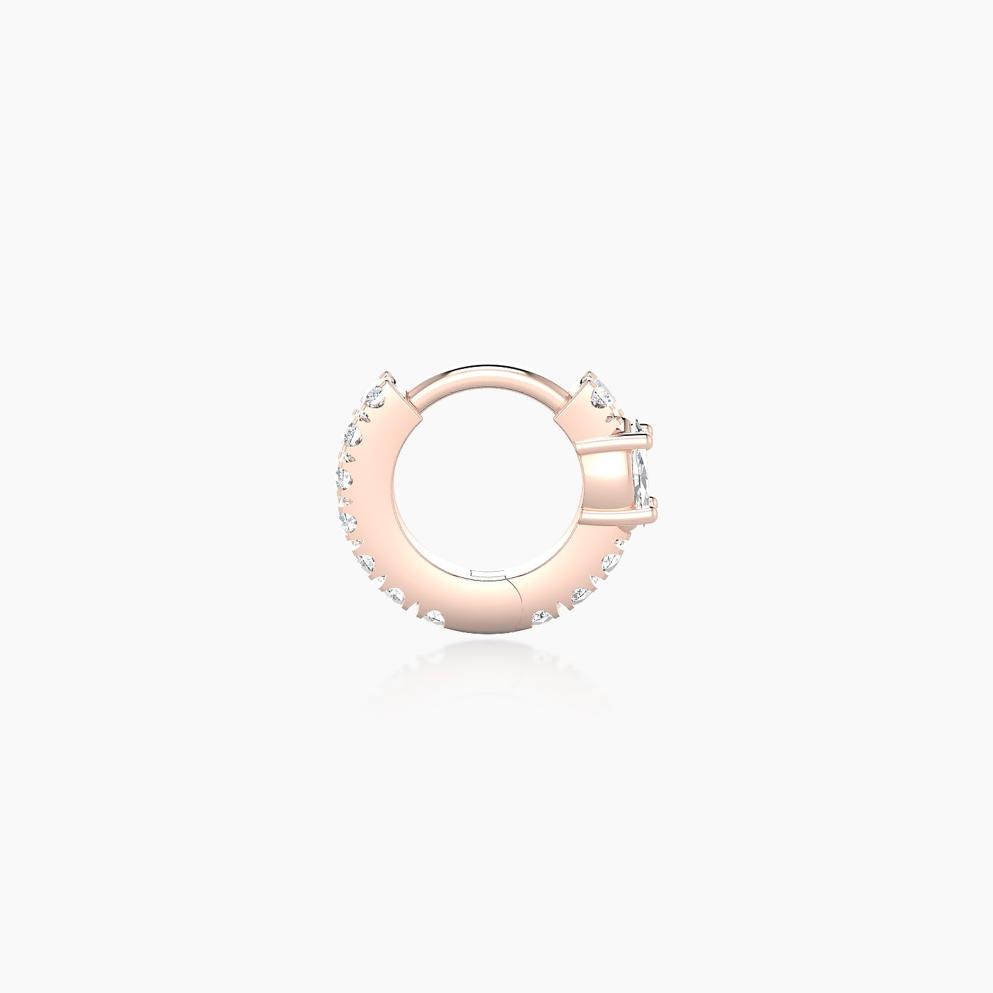 Inanna | 18k Rose Gold 5 mm Marquise Diamond Hoop Piercing