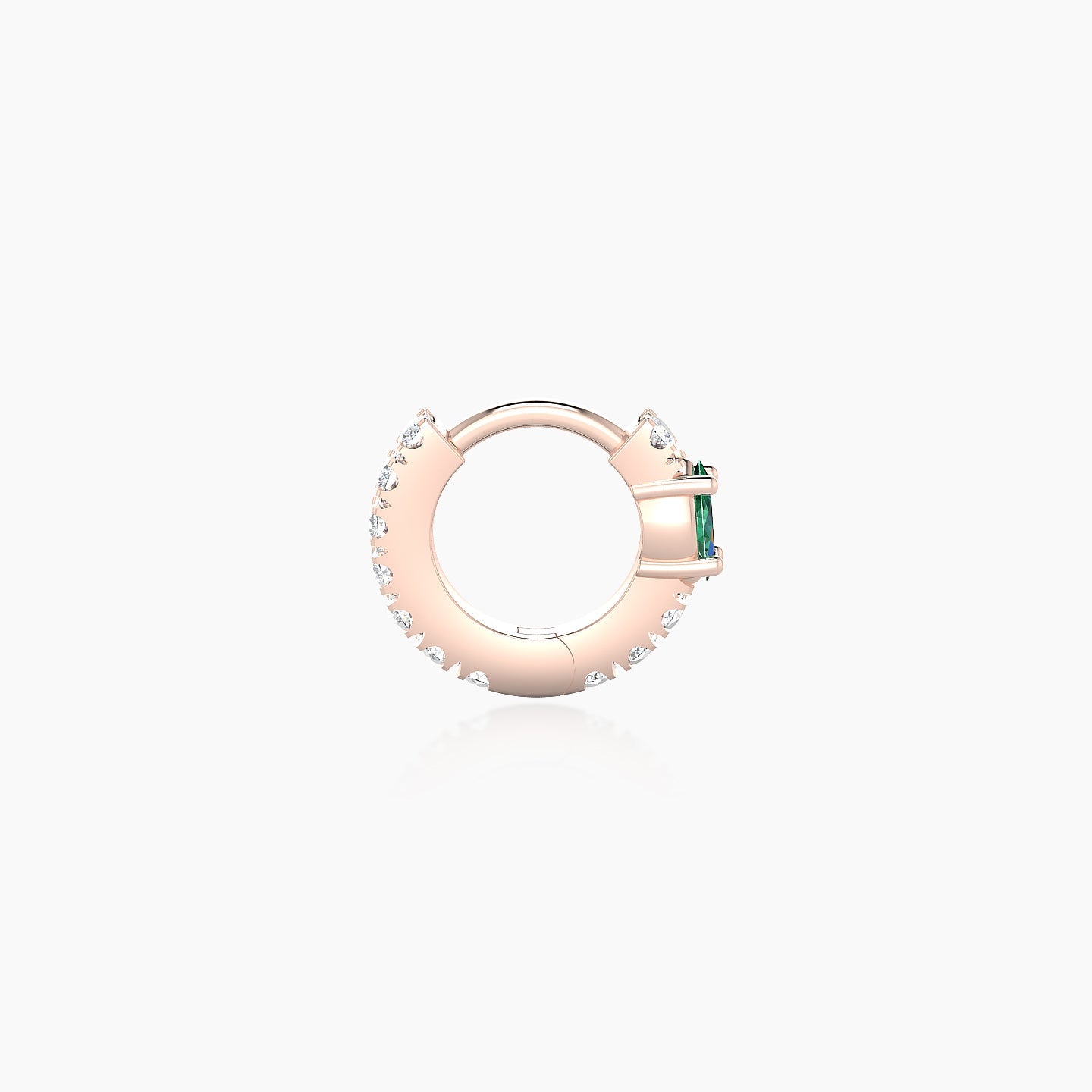 Inanna | 18k Rose Gold 5 mm Marquise Emerald & Diamond Hoop Piercing