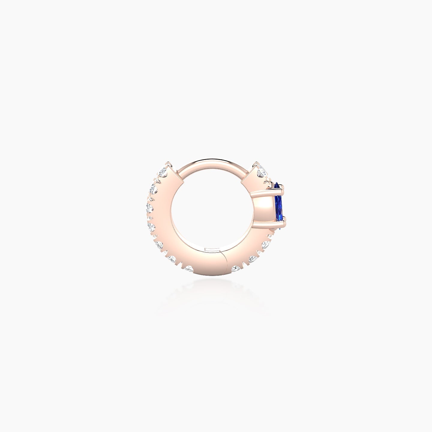 Inanna | 18k Rose Gold 5 mm Marquise Sapphire & Diamond Hoop Piercing