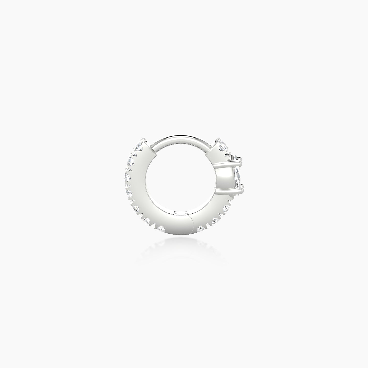 Inanna | 18k White Gold 5 mm Marquise Diamond Hoop Piercing