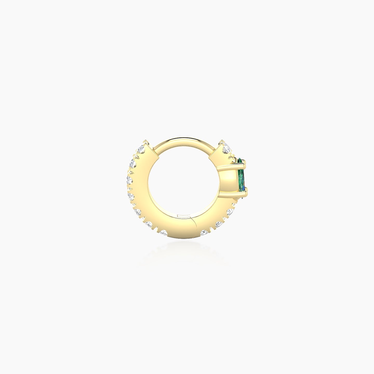 Inanna | 18k Yellow Gold 5 mm Marquise Emerald & Diamond Hoop Piercing