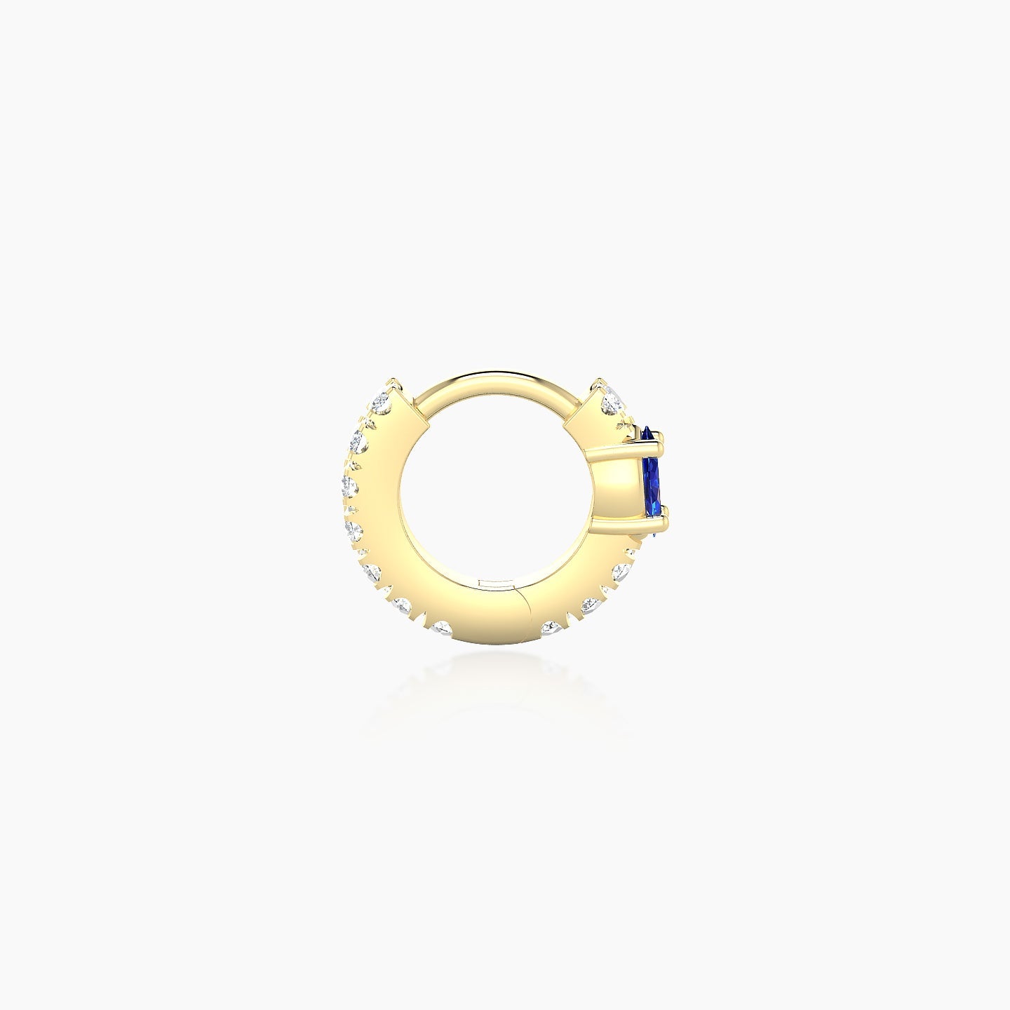 Inanna | 18k Yellow Gold 5 mm Marquise Sapphire & Diamond Hoop Piercing