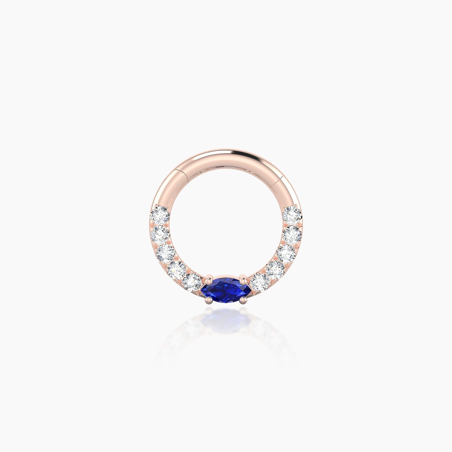 Inanna | 18k Rose Gold 6.5 mm Marquise Sapphire & Diamond Daith Piercing