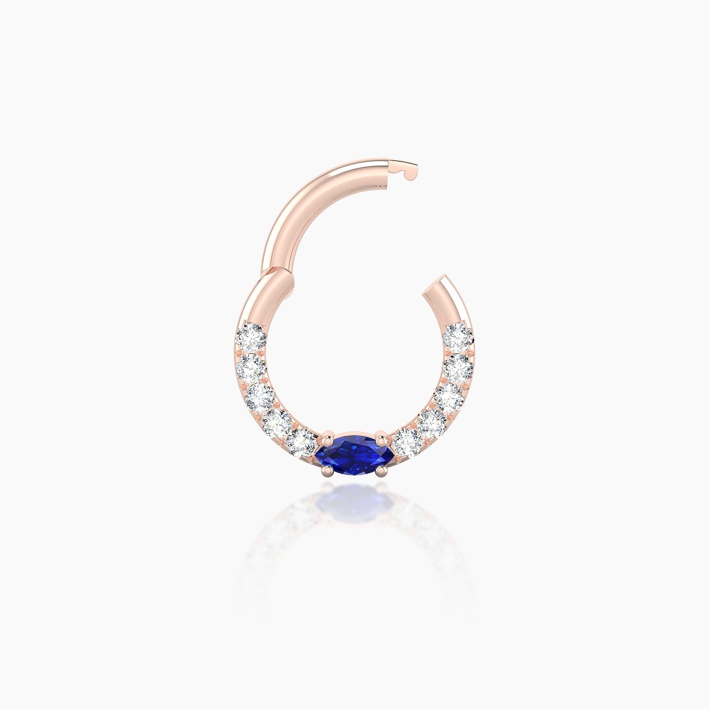 Inanna | 18k Rose Gold 6.5 mm Marquise Sapphire & Diamond Daith Piercing