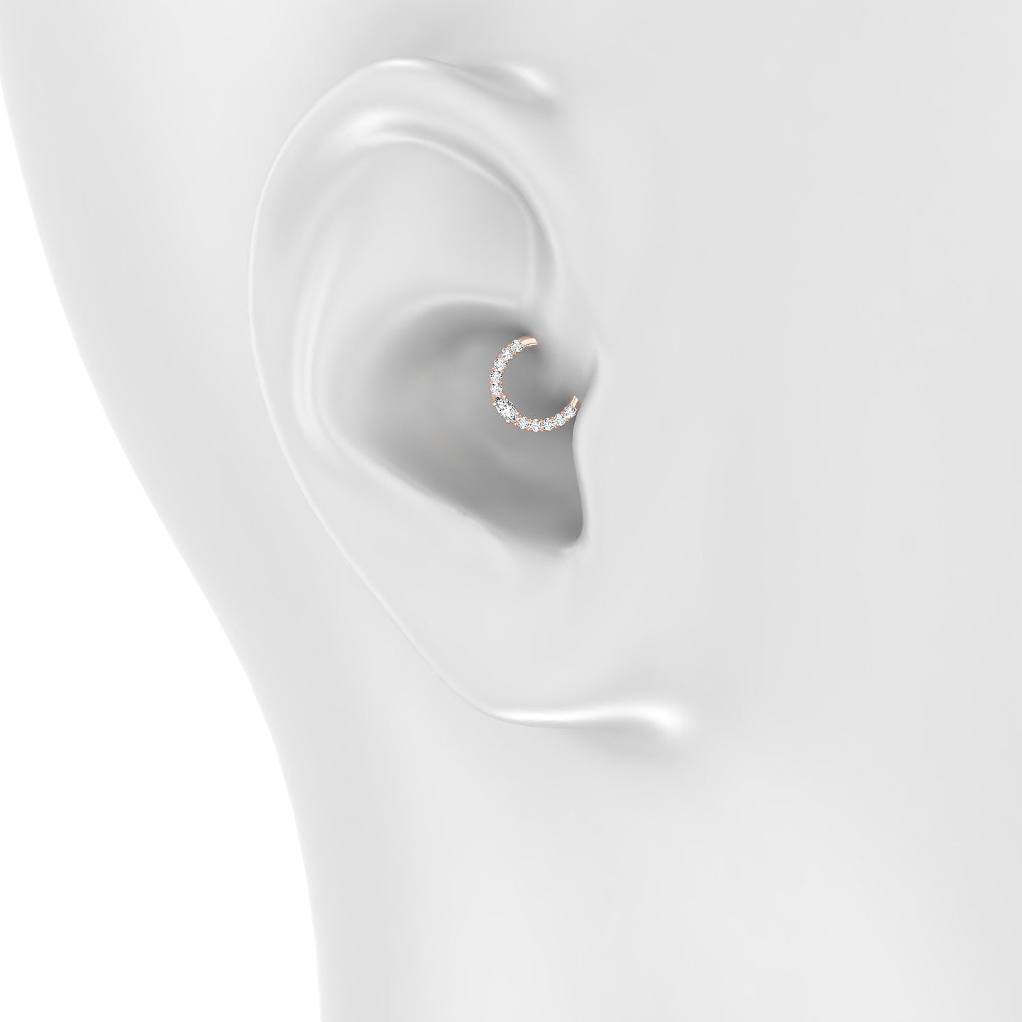 Inanna | 18k Rose Gold 6.5 mm Marquise Diamond Daith Piercing