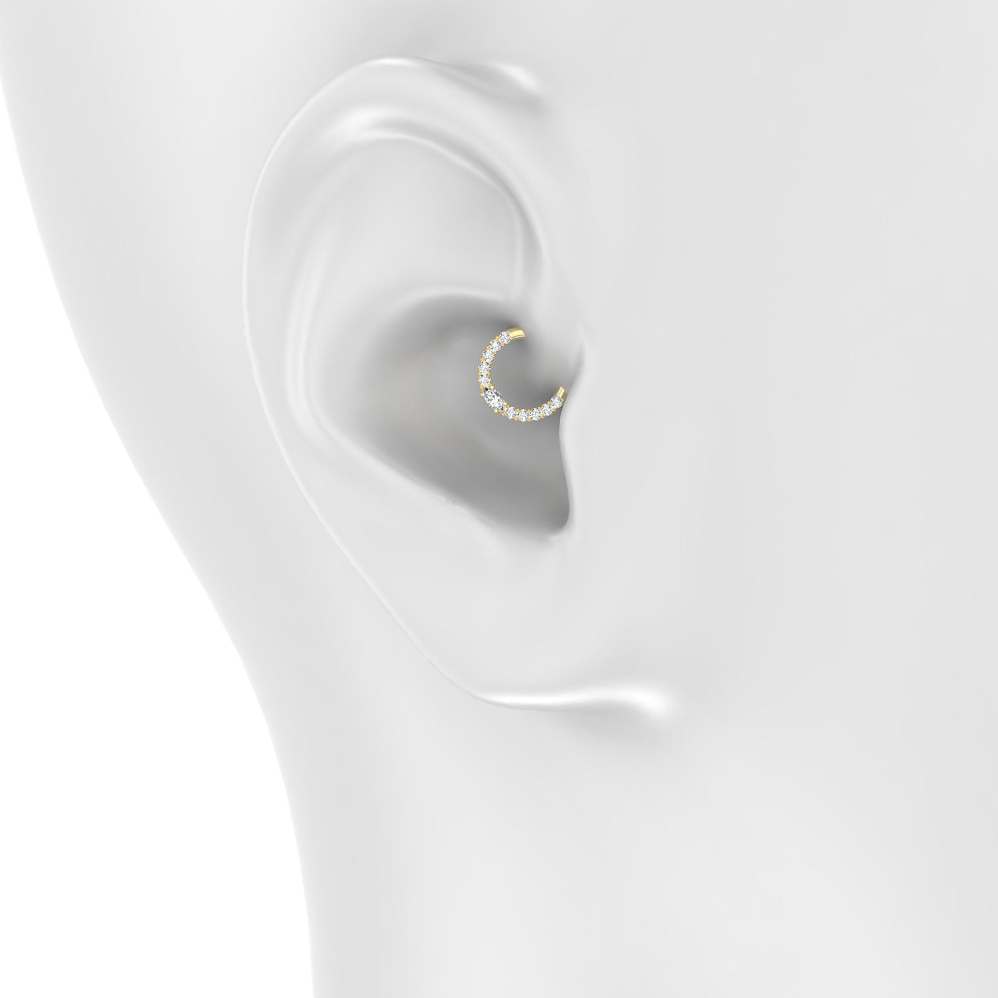 Inanna | 18k Yellow Gold 6.5 mm Marquise Diamond Daith Piercing