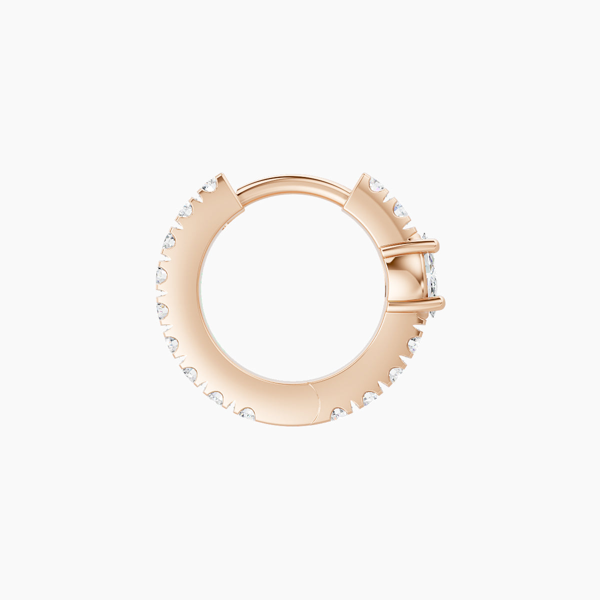 Inanna | 18k Rose Gold 6.5 mm Marquise Diamond Hoop Piercing