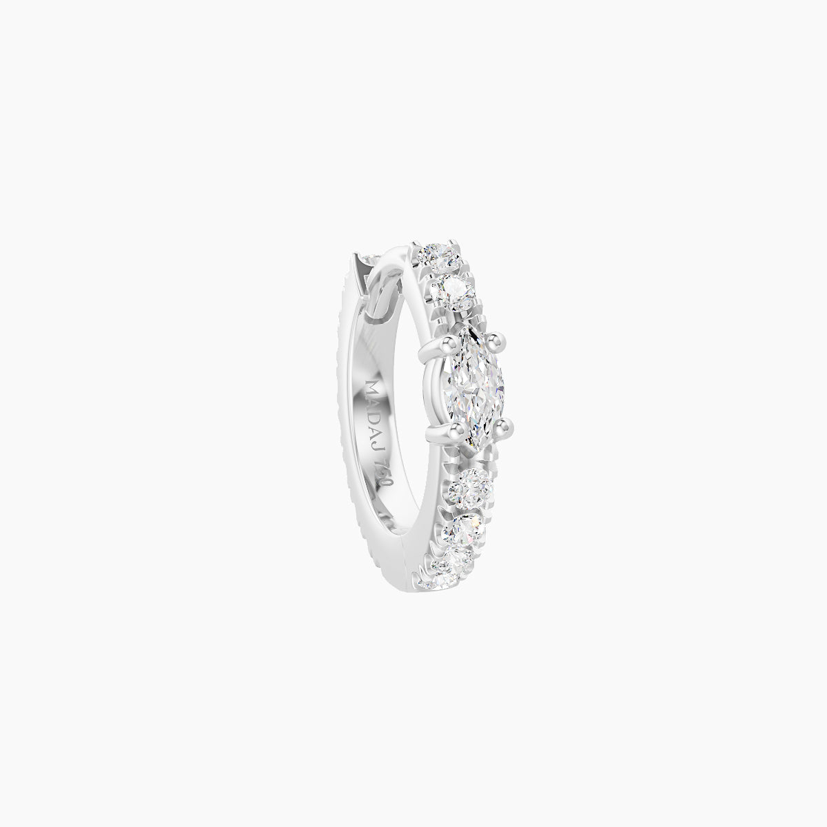 Inanna | 18k White Gold 6.5 mm Marquise Diamond Hoop Piercing