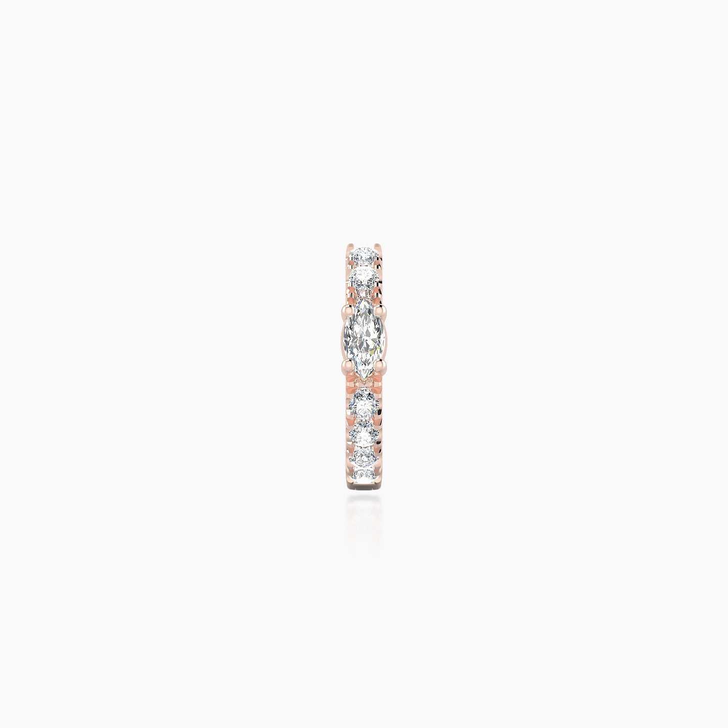 Inanna | 18k Rose Gold 6.5 mm Marquise Diamond Hoop Piercing