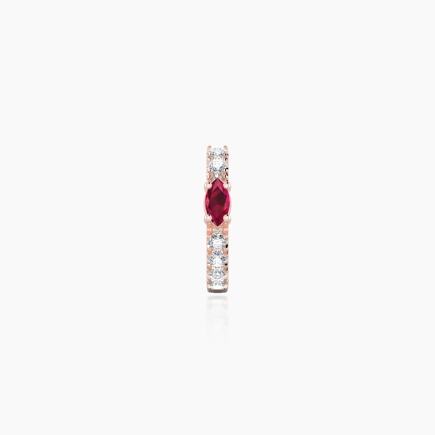 Inanna | 18k Rose Gold 6.5 mm Marquise Ruby & Diamond Hoop Piercing