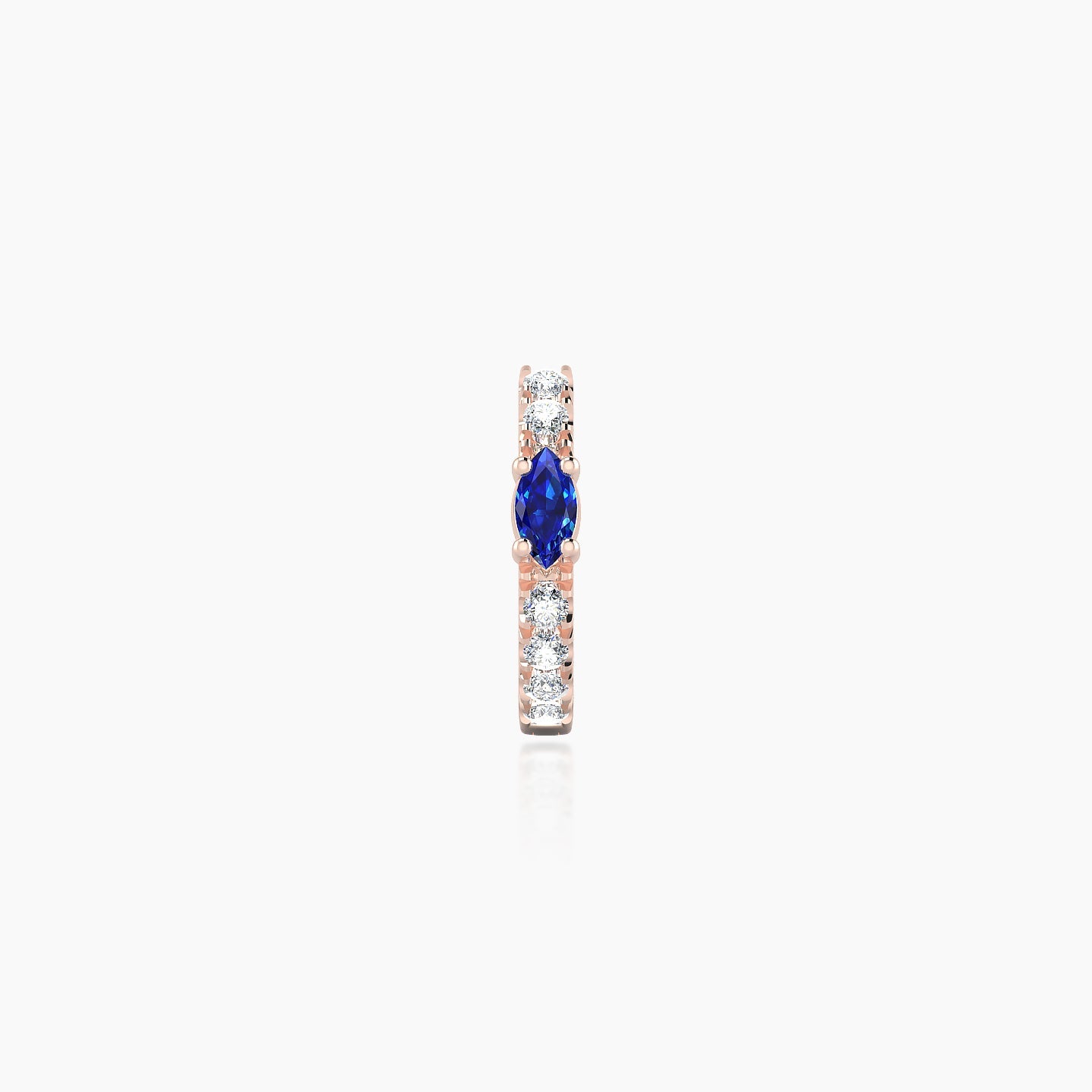 Inanna | 18k Rose Gold 6.5 mm Marquise Sapphire & Diamond Hoop Piercing