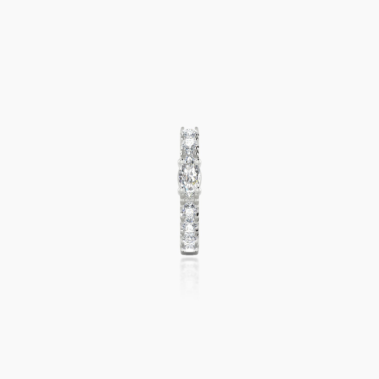 Inanna | 18k White Gold 6.5 mm Marquise Diamond Hoop Piercing