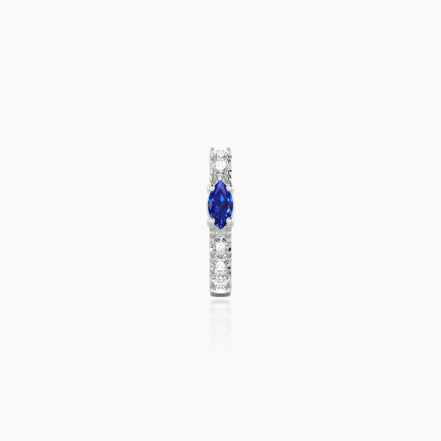 Inanna | 18k White Gold 6.5 mm Marquise Sapphire & Diamond Hoop Piercing