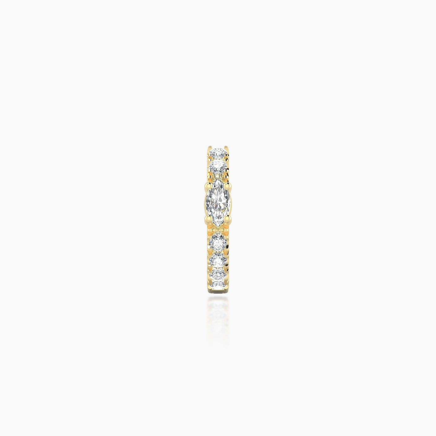 Inanna | 18k Yellow Gold 6.5 mm Marquise Diamond Hoop Piercing