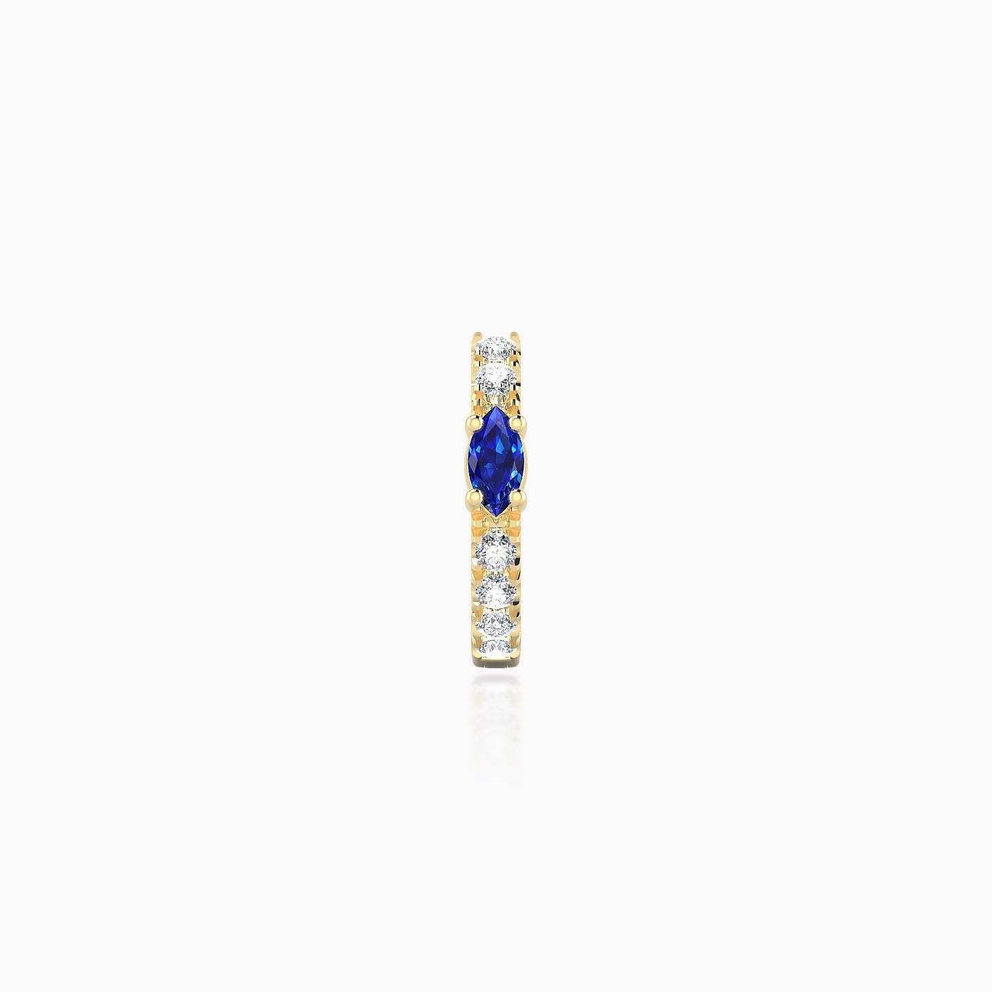 Inanna | 18k Yellow Gold 6.5 mm Marquise Sapphire & Diamond Hoop Piercing