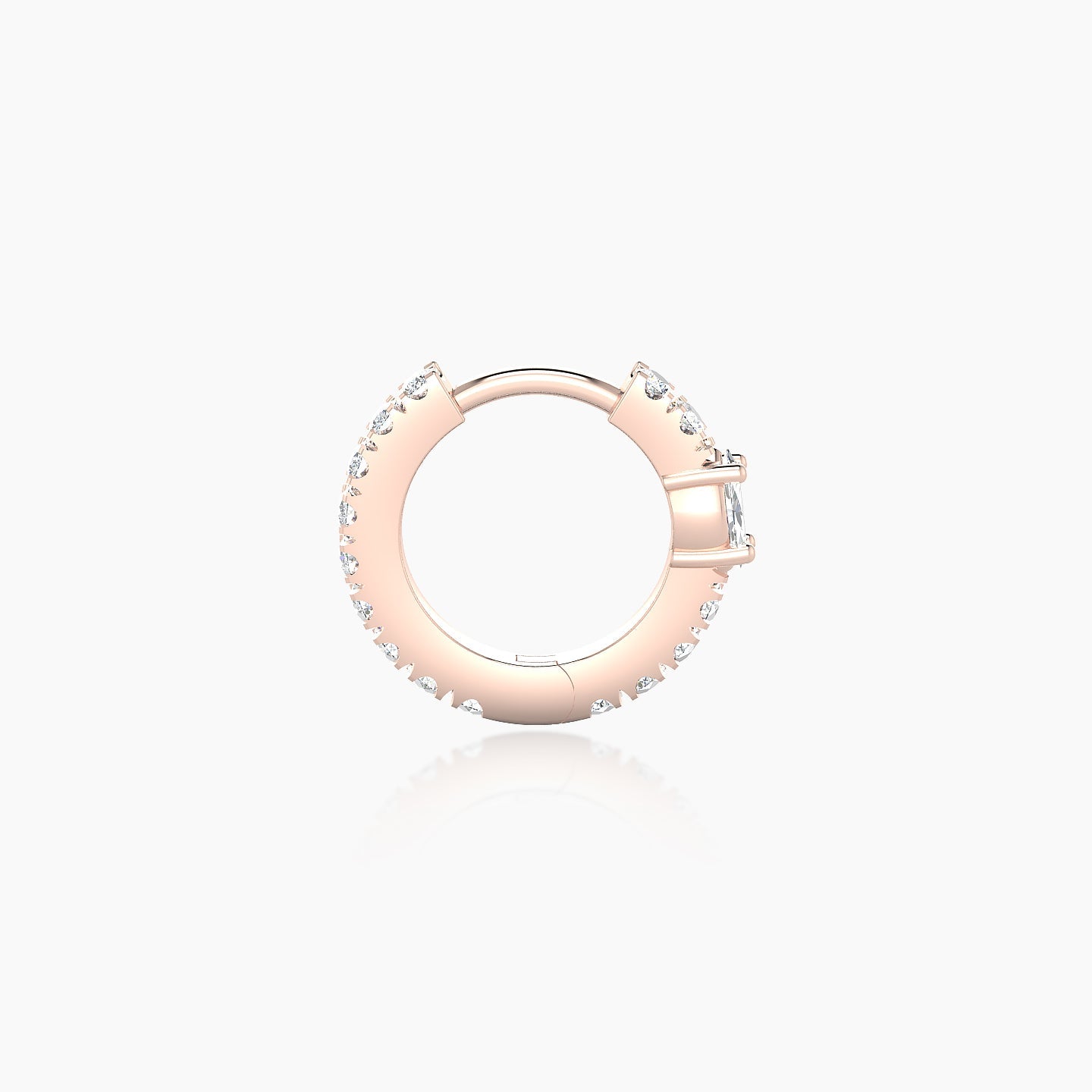 Inanna | 18k Rose Gold 6.5 mm Marquise Diamond Hoop Piercing