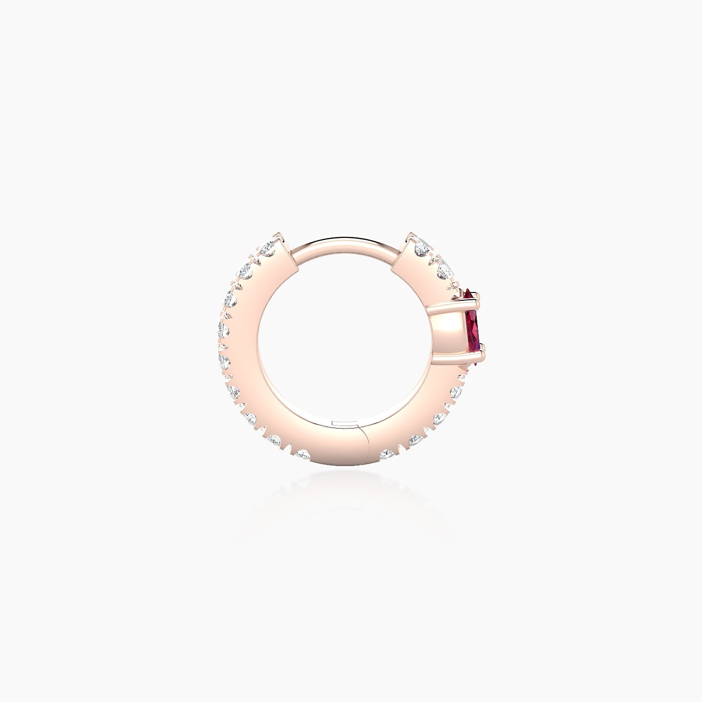 Inanna | 18k Rose Gold 6.5 mm Marquise Ruby & Diamond Hoop Piercing