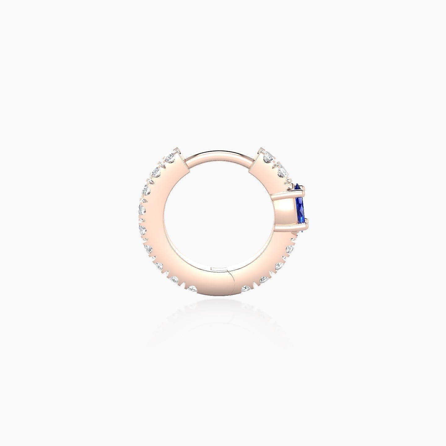 Inanna | 18k Rose Gold 6.5 mm Marquise Sapphire & Diamond Hoop Piercing