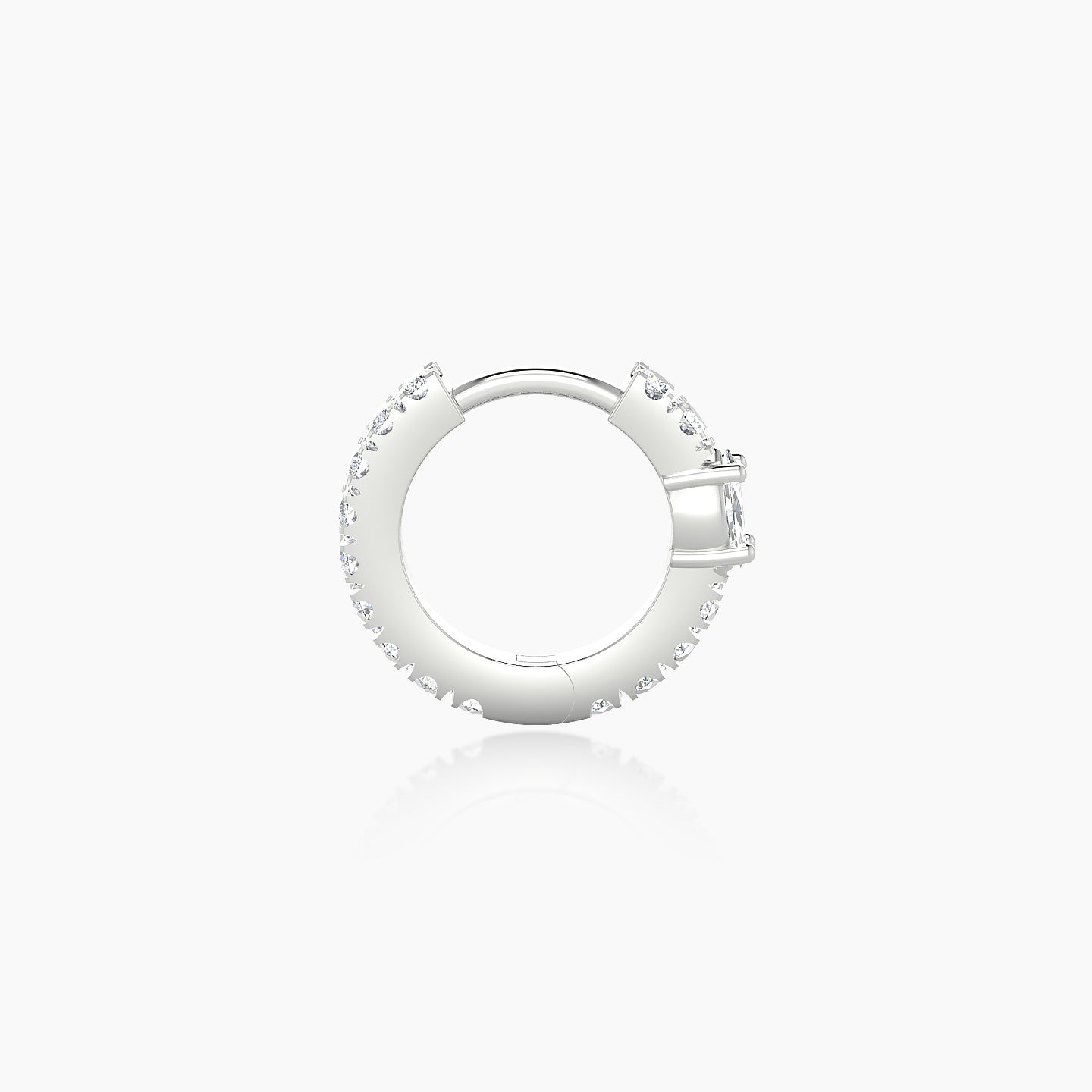 Inanna | 18k White Gold 6.5 mm Marquise Diamond Hoop Piercing