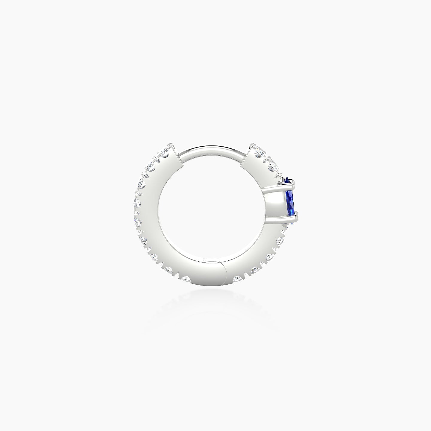 Inanna | 18k White Gold 6.5 mm Marquise Sapphire & Diamond Hoop Piercing