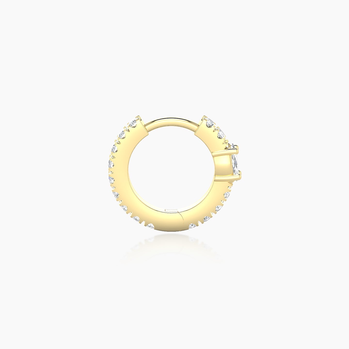 Inanna | 18k Yellow Gold 6.5 mm Marquise Diamond Hoop Piercing