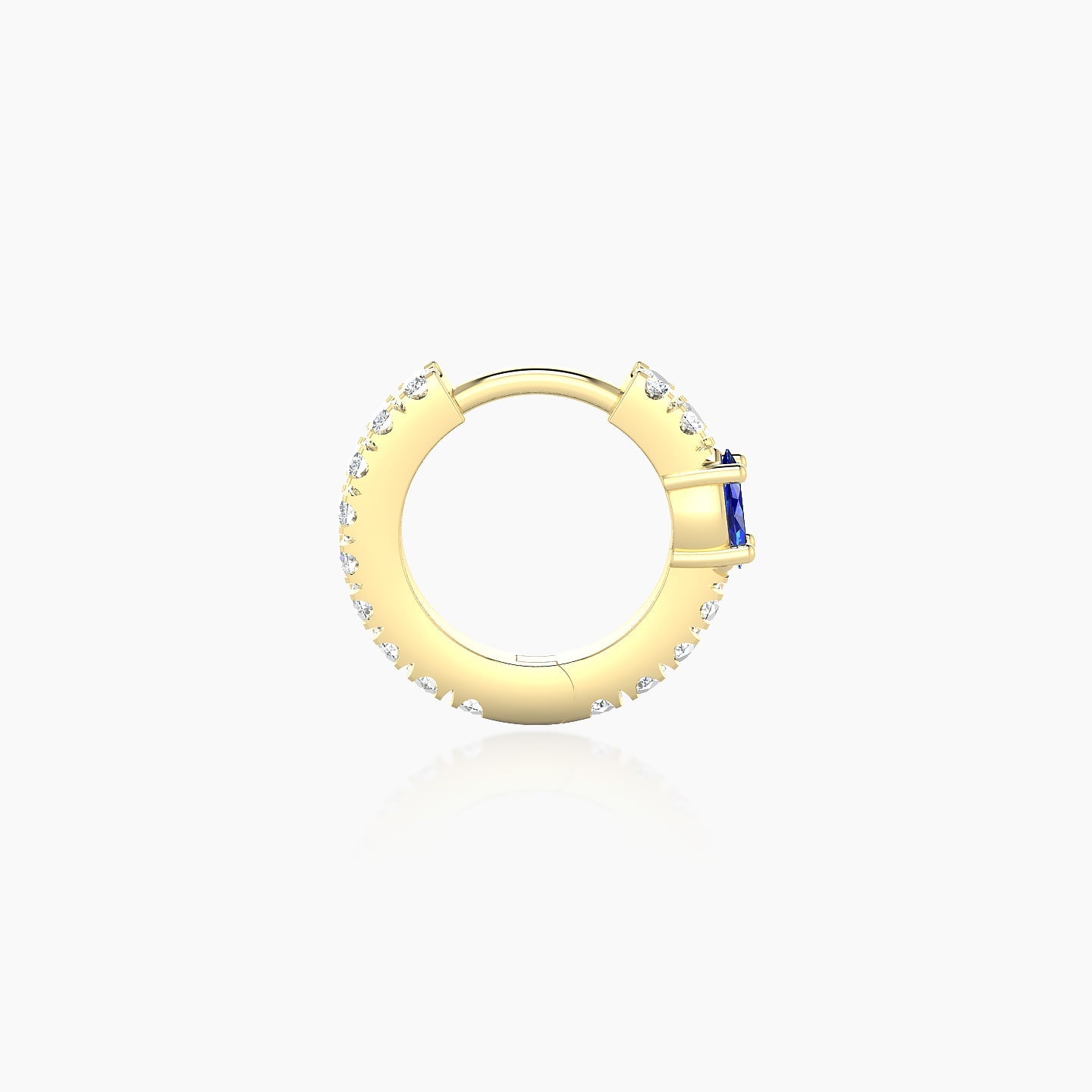 Inanna | 18k Yellow Gold 6.5 mm Marquise Sapphire & Diamond Hoop Piercing