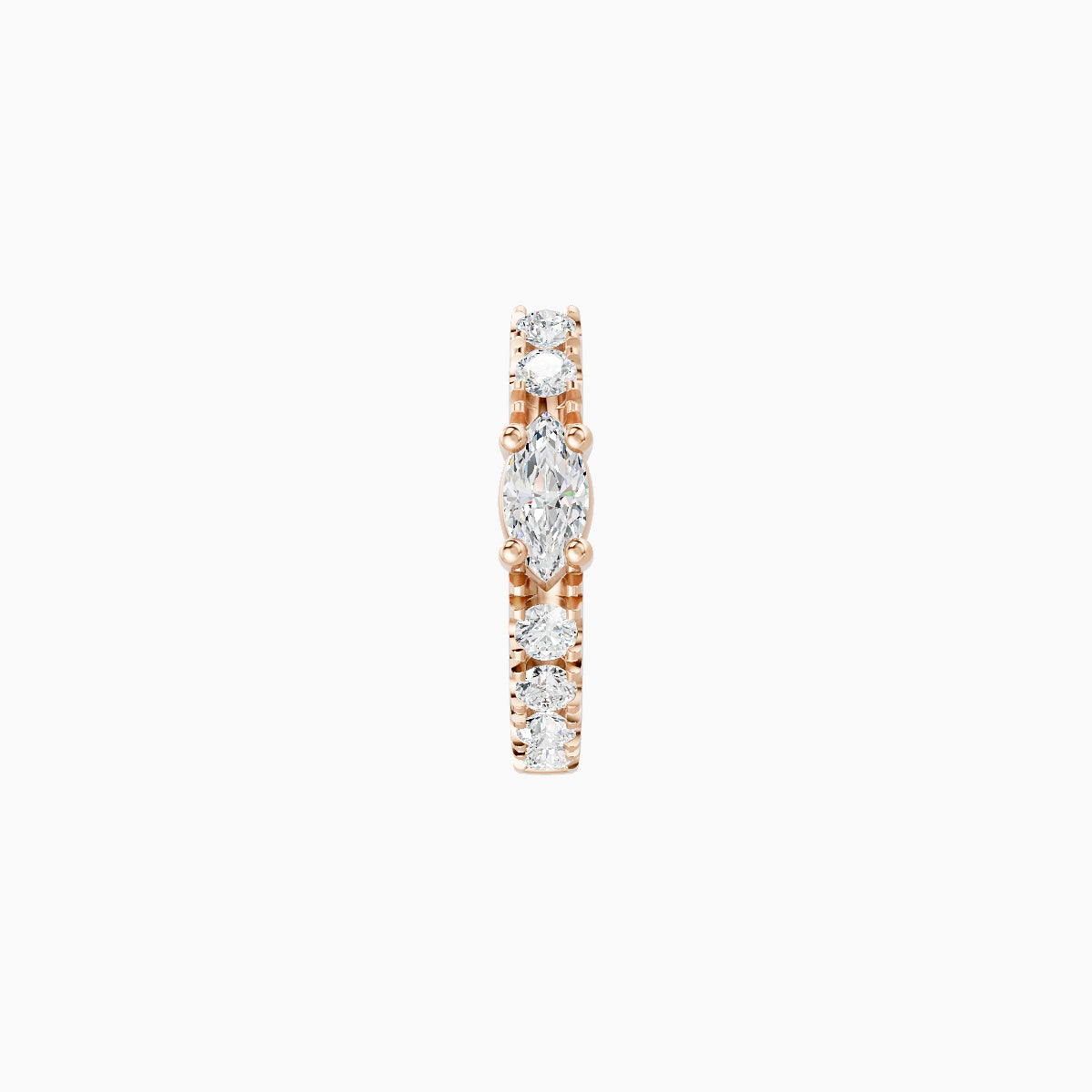 Inanna | 18k Rose Gold 6.5 mm Marquise Diamond Nose Ring Piercing