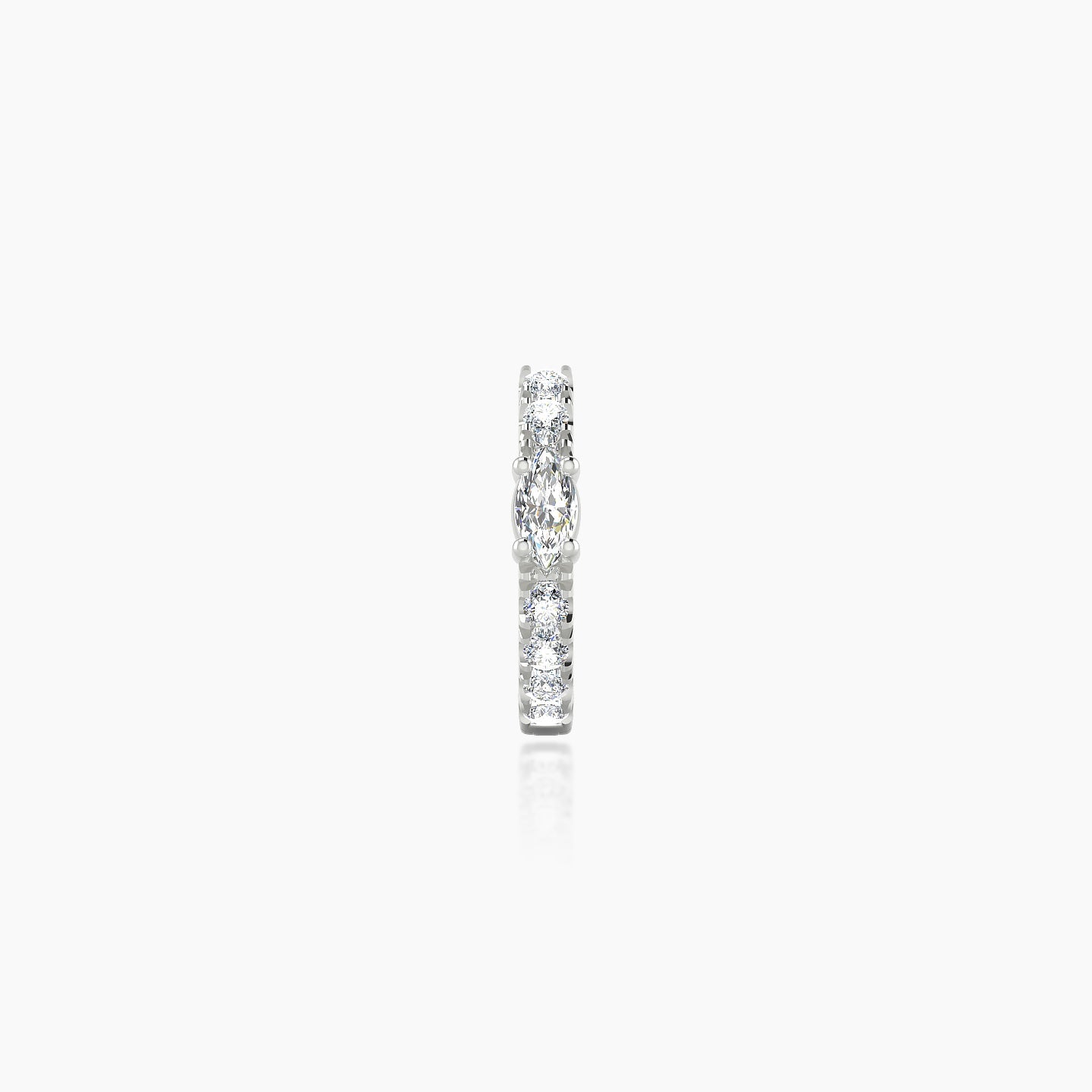 Inanna | 18k White Gold 6.5 mm Marquise Diamond Nose Ring Piercing