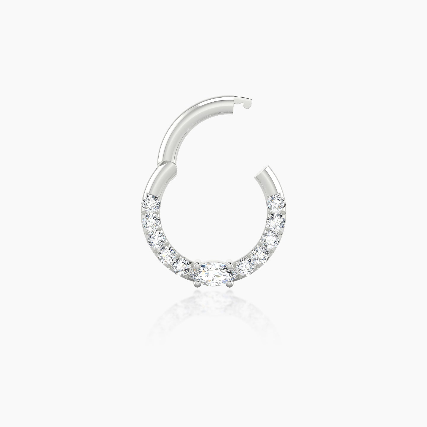 Inanna | 18k White Gold 6.5 mm Marquise Diamond Septum Piercing