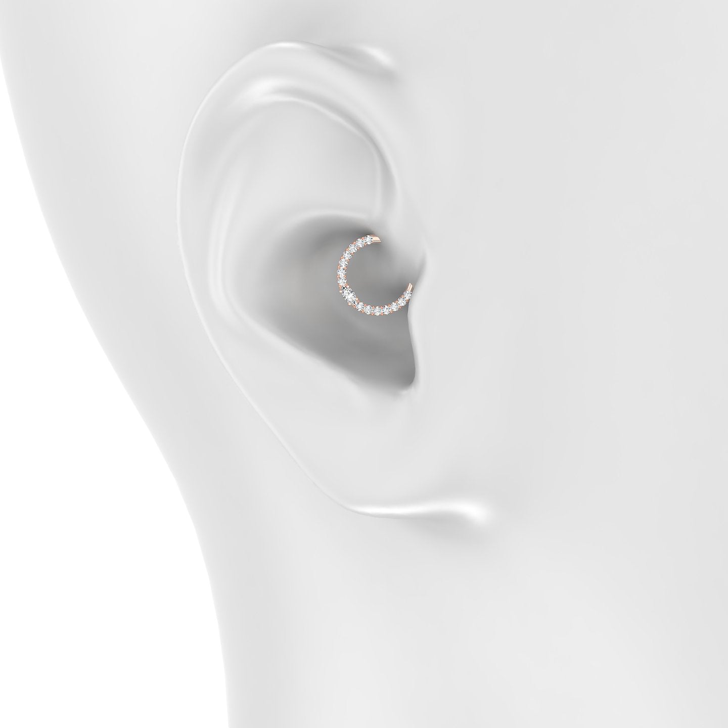 Inanna | 18k Rose Gold 8 mm Marquise Diamond Daith Piercing