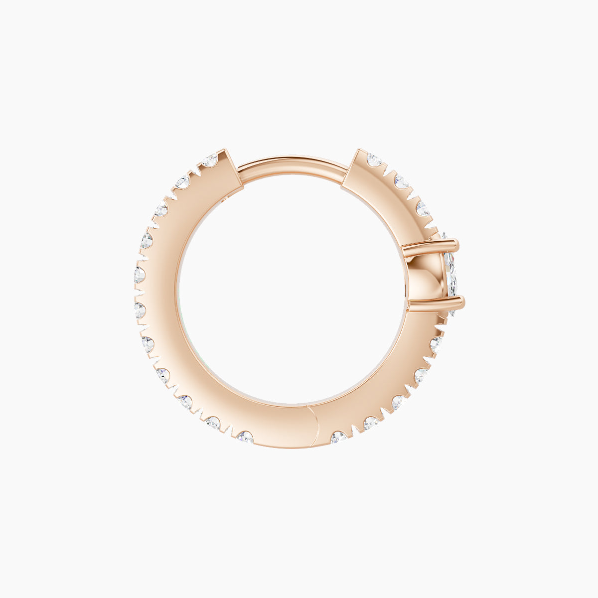 Inanna | 18k Rose Gold 8 mm Marquise Diamond Hoop Piercing