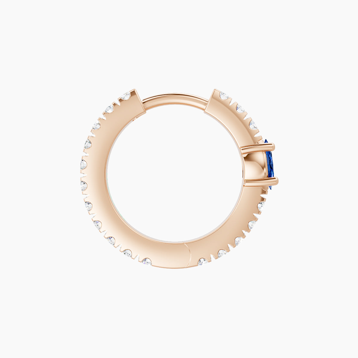 Inanna | 18k Rose Gold 8 mm Marquise Sapphire & Diamond Hoop Piercing