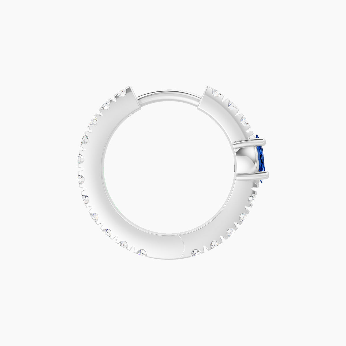 Inanna | 18k White Gold 8 mm Marquise Sapphire & Diamond Hoop Piercing
