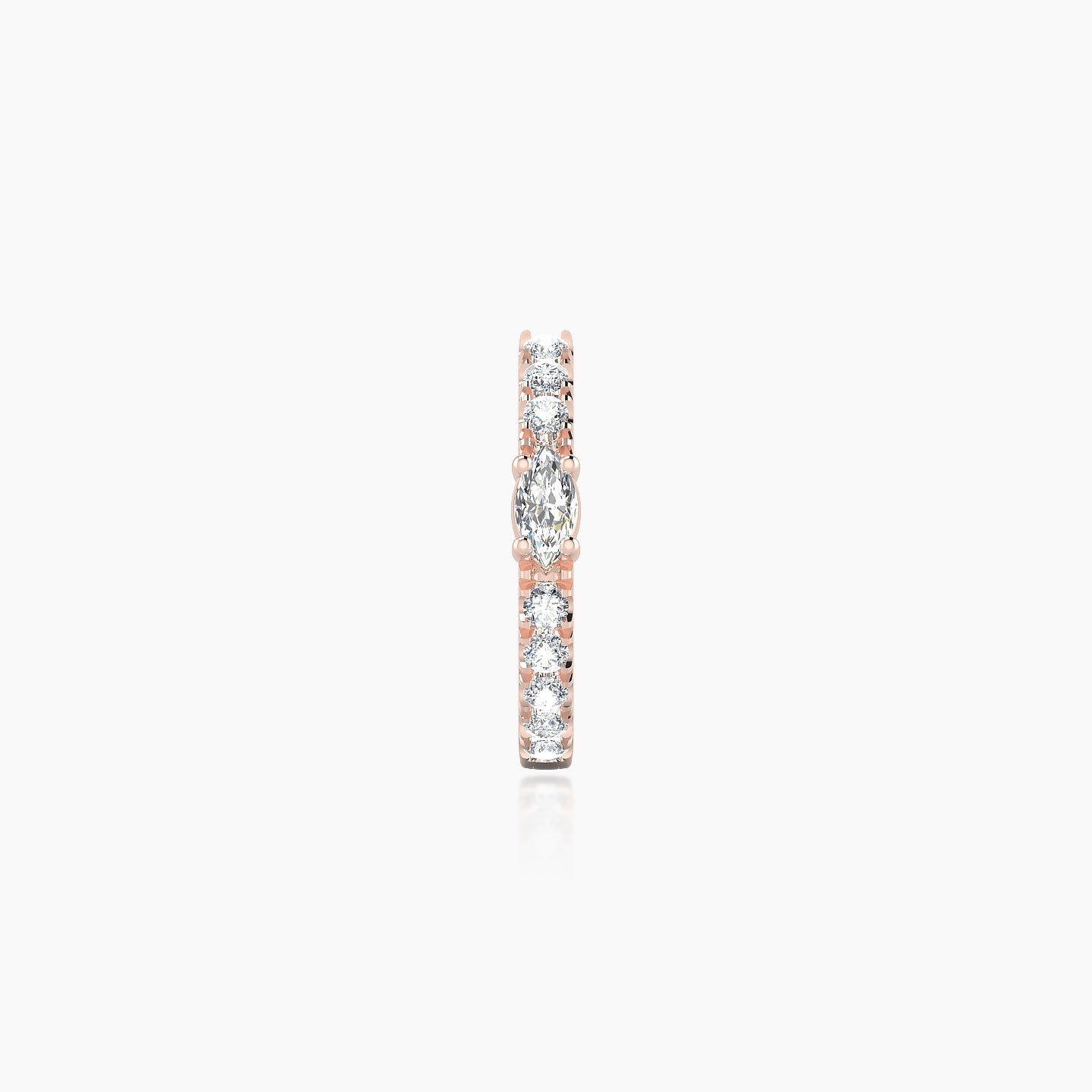 Inanna | 18k Rose Gold 8 mm Marquise Diamond Hoop Piercing